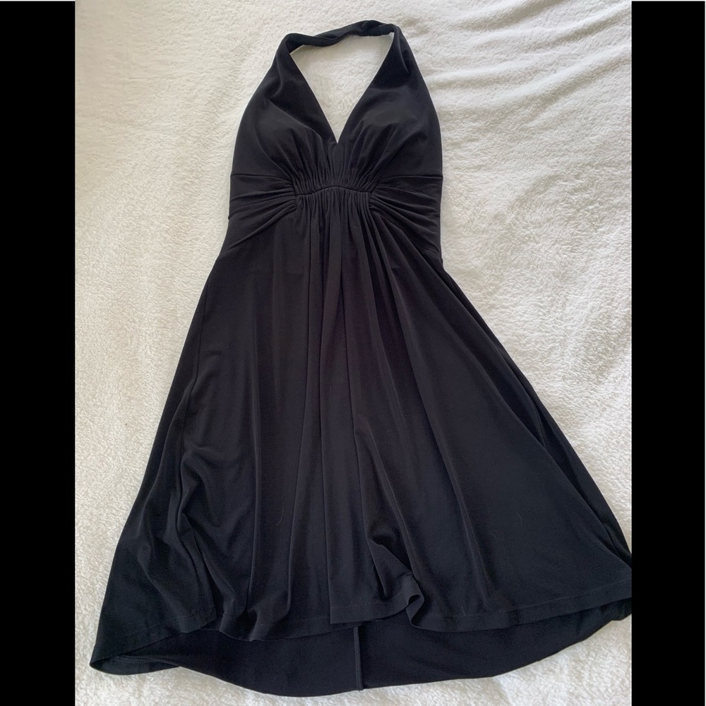 Calvin Klein Halter Dress, Sexy LBD w/ plunge neck